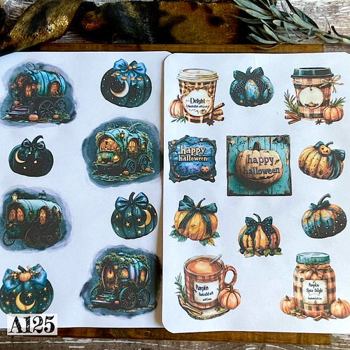 送料無料【A125コラージュ素材】Gleeシール ハロウィン ジャンク