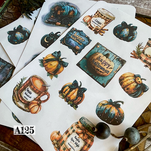 送料無料【A125コラージュ素材】Gleeシール ハロウィン ジャンク