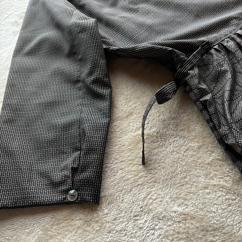 アンティーク大島紬のゆったりワンピース おうちリラックス 茶 着物