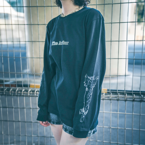 paloma wool 猫プリント ネイビー 長袖Tシャツ CITYSHOP - paloma wool flovi ねこ カットソー トップス catの
