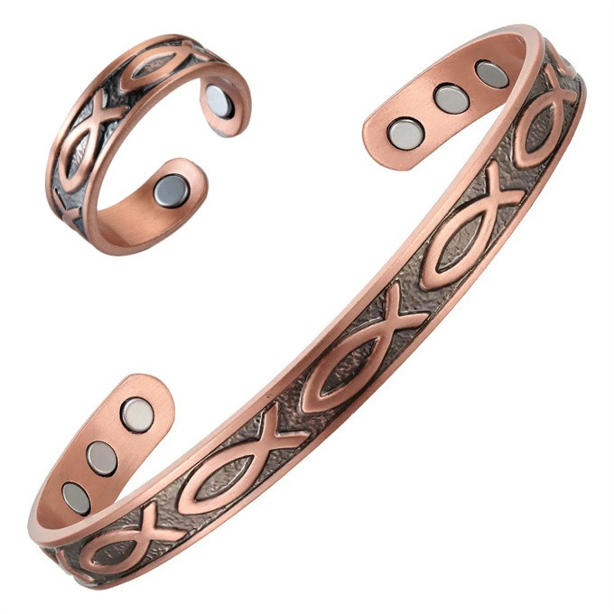 純銅製ジュエリー バングル 純銅磁気ブレスレット リング 指輪 ハンドメイド 手作り 血行促進  関節炎  SSP110