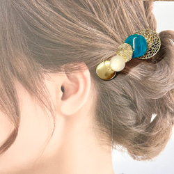 ♥️200【2点で800円】レザー ヘアクリップ ① ヘアピン 本革 ヘア