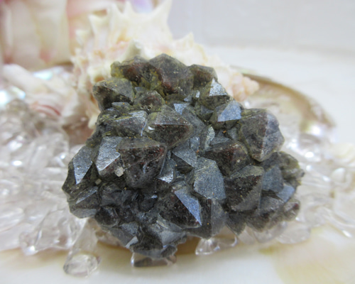 天然石　モリオンクラスター No.CR-255 天然石 原石 モリオン（黒水晶）クラスター 54g 天然石