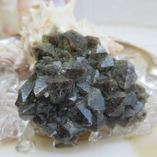 No.CR-255 天然石 原石 モリオン（黒水晶）クラスター 54g 天然石  