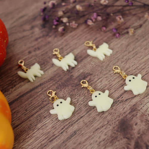 mini Keychain】おばけ/ねこ 光るミニチャーム 蓄光 ハロウィン