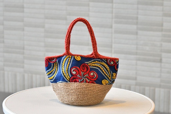 2025 新品非洲蠟染籃子包（紅色）定制 第1張的照片