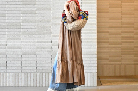 2025 新品非洲蠟染籃子包（紅色）定制 第2張的照片