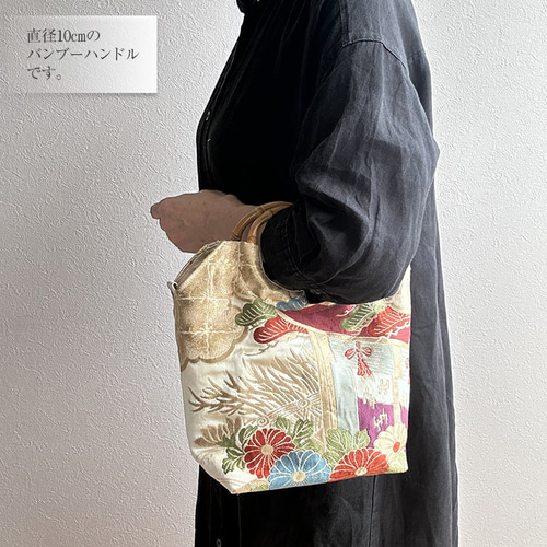 和装用　バンブーハンドル付きブラックバッグ 70357069637eb137796144409630c5