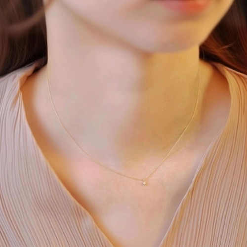 クリスマスにも♡一粒 ダイヤモンド K10 シンプル 華奢 チェーン