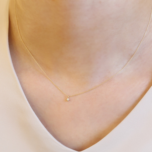 クリスマスにも♡一粒 ダイヤモンド K10 シンプル 華奢 チェーン