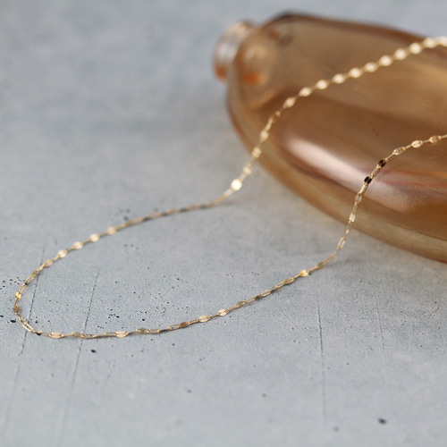 新作【K10】華奢 長さが選べる　ペタルチェーン　ネックレス 新作【K10】華奢 長さが選べる ペタルチェーン ネックレス 新作