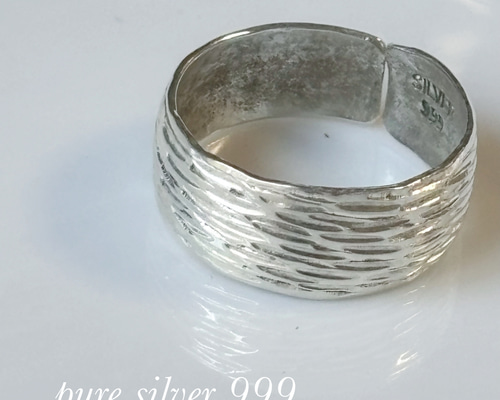 純銀指輪　Ag999 フェザーリング　サイズ18号(内径18.7) 純銀指輪 Ag999 フェザーリング サイズ18号(内径18.7)