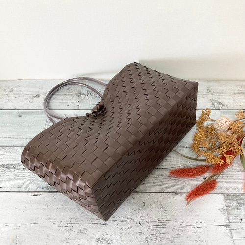 プラカゴバッグ LLサイズ ワイド&ショート セピア A4対応 プラ