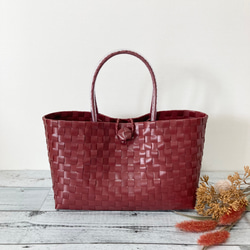 プラかごバッグ A4対応 LLサイズ グレー×ホワイト プラカゴ プラカゴ