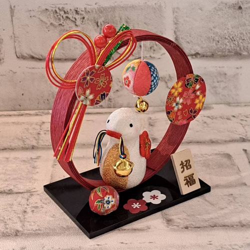 2025 干支飾り 巳♡ 巳年お正月飾り 卓上タイプ ちりめん細工人形