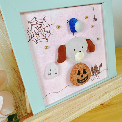 シーグラスアート ハロウィン③ 犬 その他アート chitchigalley