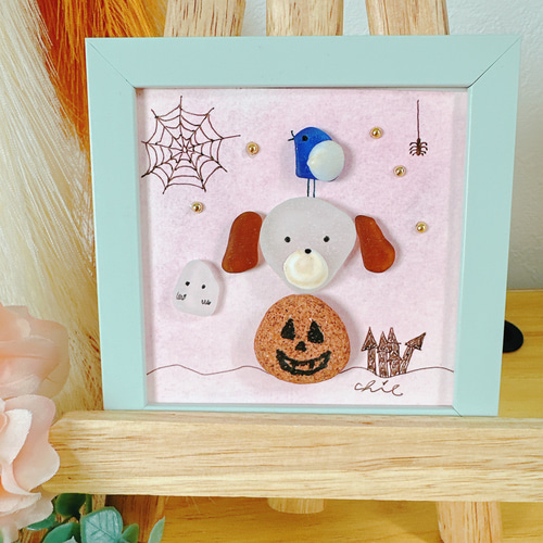 シーグラスアート ハロウィン③ 犬 その他アート chitchigalley