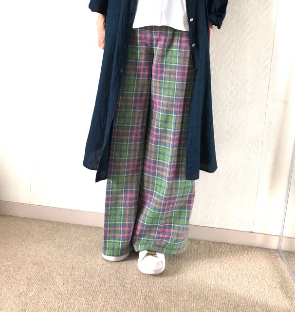 チェックワイドパンツ キュロット・ワイドパンツ h2y 通販