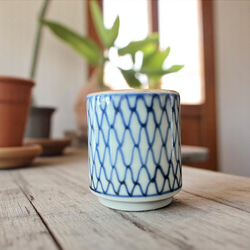 古染付　網目文　猪口 8feceee3a2941ddd517c7e666b8adc