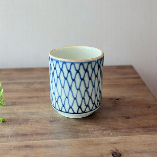 伊万里染付網目文猪口1客 おちょこ・ぐい呑み・徳利 antique art