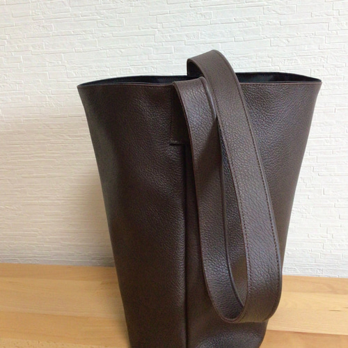 ブラウン色 本革 ワンショルダートートバッグ トートバッグ fー