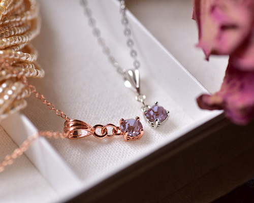 藤色が儚い｜サフィリーン × ワンポイント【SV/ネックレス