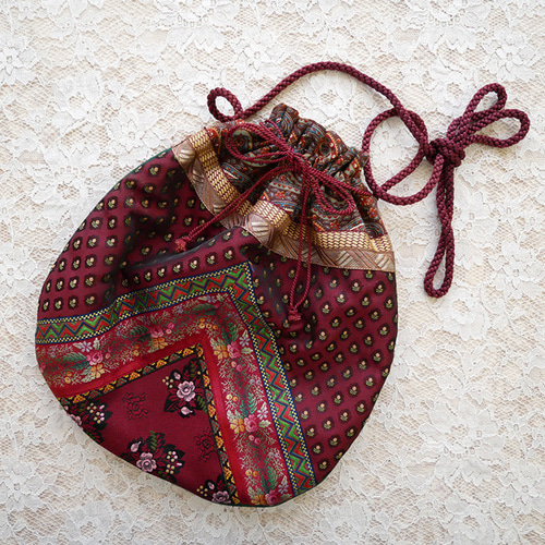 リメイク巾着バッグ  フランスアンティーク DEAD STOCK】French Army Parachute Bag Remake Porch フランス