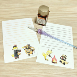 ある秋のタヌキとキツネのポストカード ポストカード すたーれっと