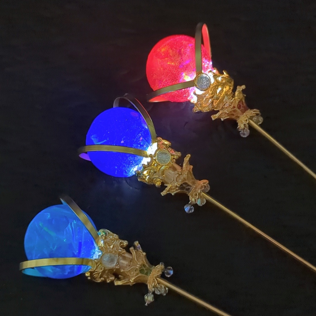 魔力（電池）で光る!　魔法の杖（大）　ゴールド　全3色　上級魔法　ハイウィザード専用　874〜876