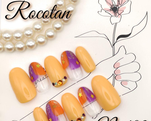 ネイルチップ つけ爪 ハロウィンネイル No,182】ハロウィンネイルチップ ネイルチップ（つけ爪） Rocotan 通販