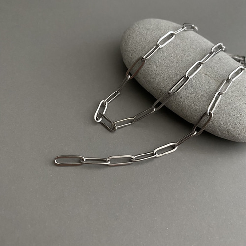 50センチ ] クリップチェーン 4mm シルバー サージカルステンレス 長目