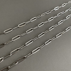 50センチ ] クリップチェーン 4mm シルバー ステンレス 長目あずき