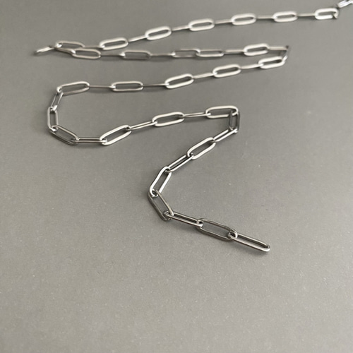50センチ ] クリップチェーン 4mm シルバー サージカルステンレス 長目