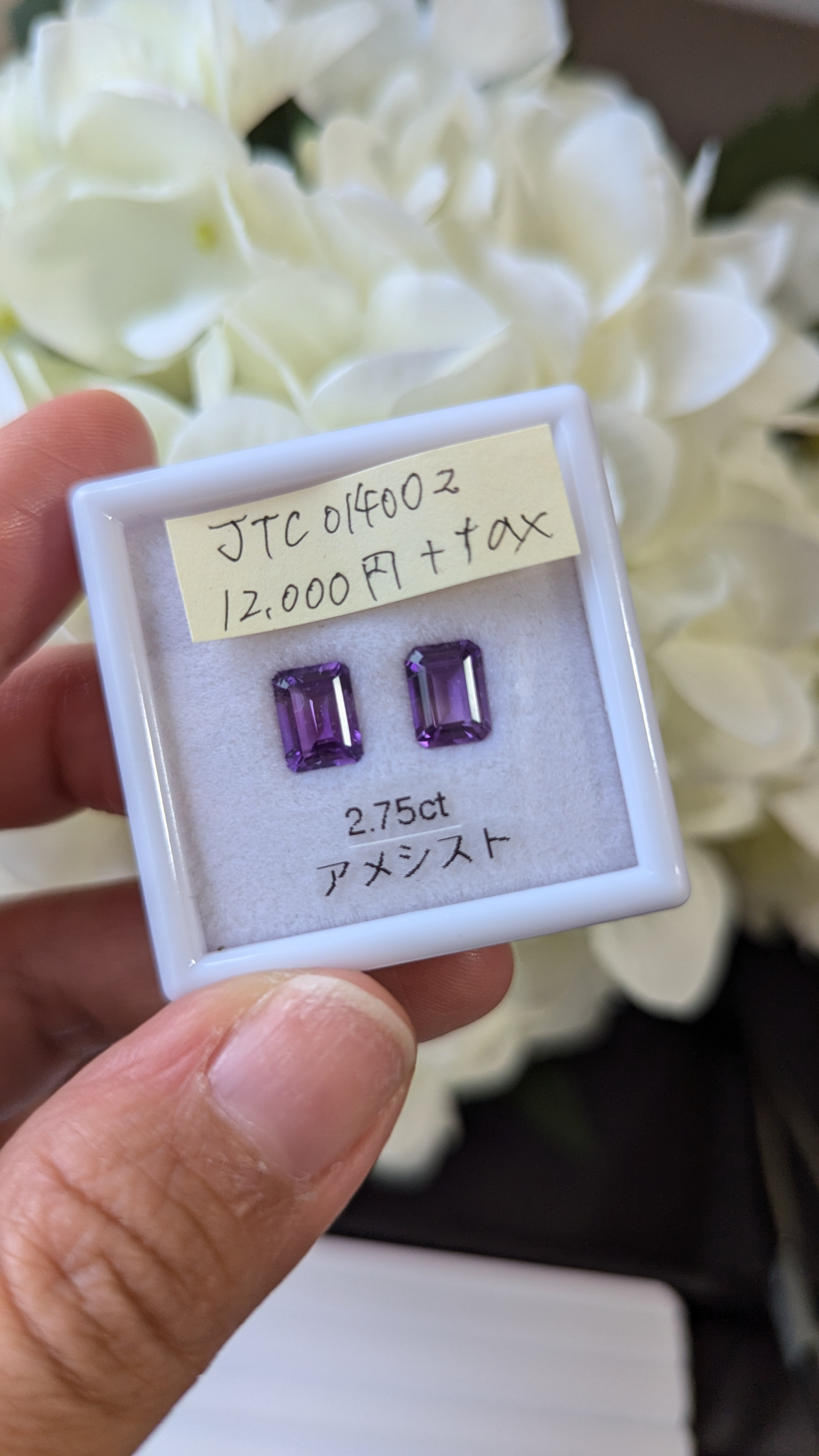 2.75ct 天然アメシスト セット ピアス