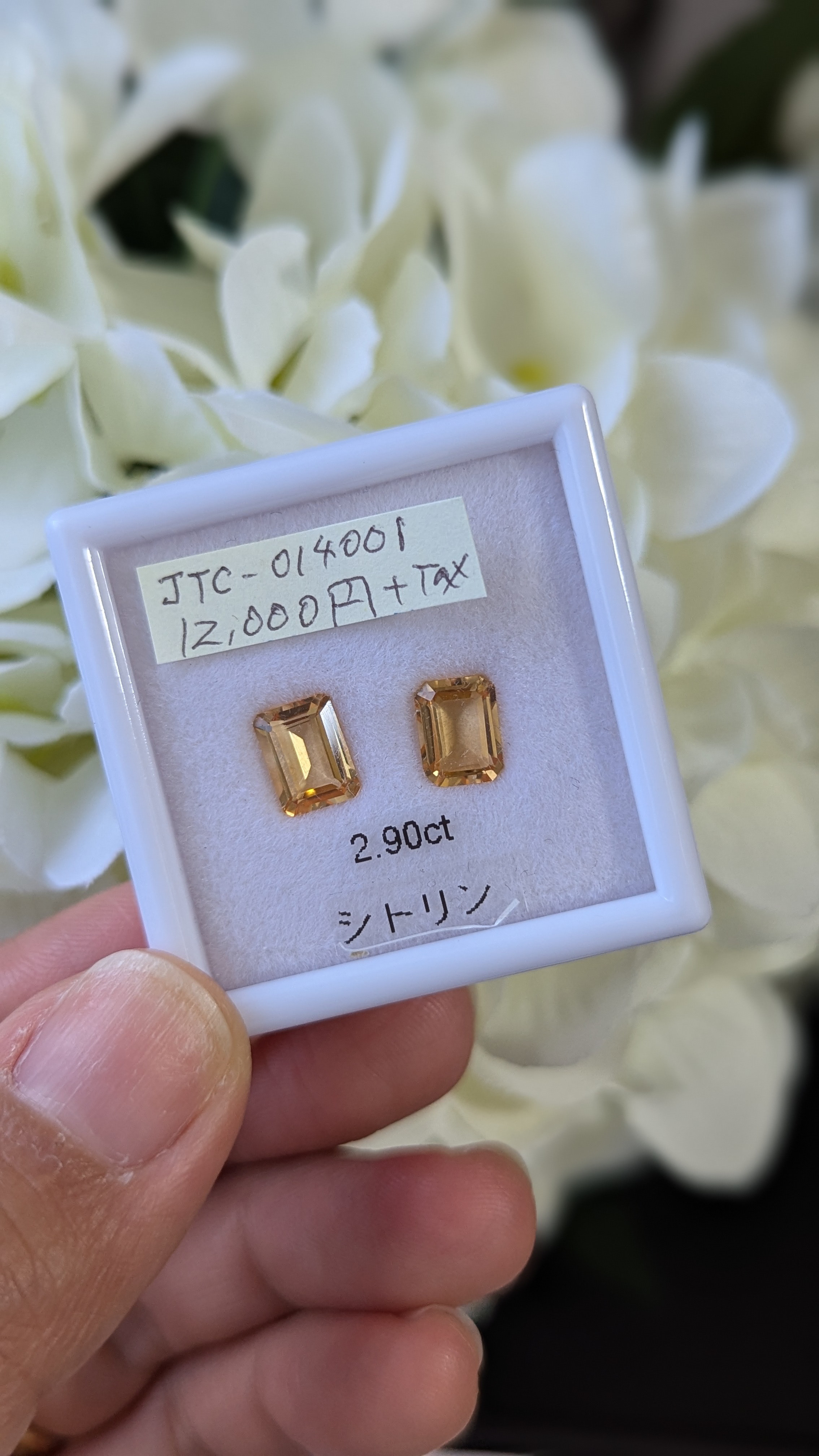 2.90ct 天然シトリン セット ピアス