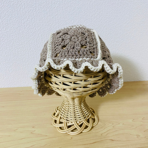 ハンドメイド☺︎モチーフハット☺︎キラキラ☺︎☺︎バケットクラッシャーハット夏フェス 段染め＆UV コットン クラッシャー ハット | MESS NEEDLES