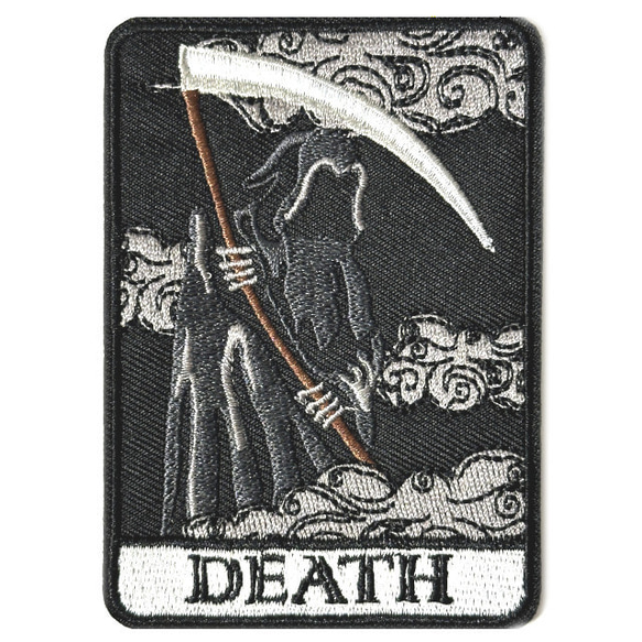 死神 タロットカード ワッペン 刺繍アップリケ 1枚【ハロウィン