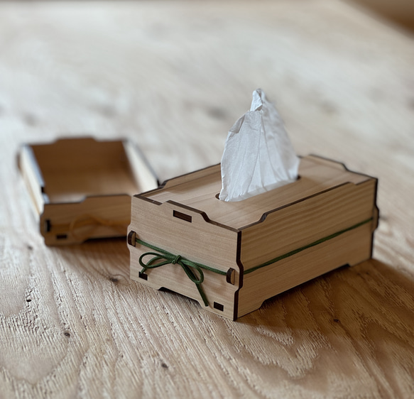 ヒノキ スタッキングティッシュケース/小物入れ 『コバコ/KOBAKO』 6枚目の画像