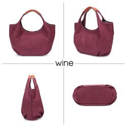 ふんわり丸くてかわいい トートバッグ バルーントート サマーバッグ 帆布×牛革 コンビ キャンバス ワンショルダー 17枚目の画像