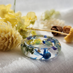 ラチュラルガーデン レジンリング ドライフラワーハンドメイド 秋 指輪