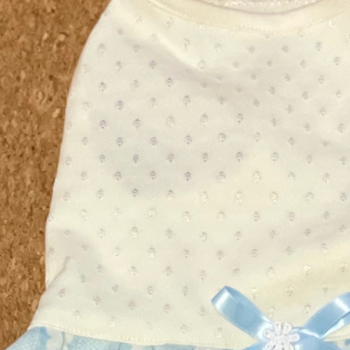 数量限定 ジャガードニットワンピース ブルー ペット服・アクセサリー