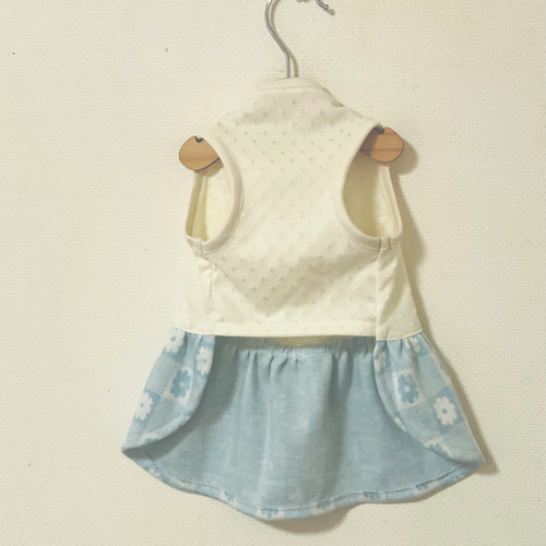 数量限定 ジャガードニットワンピース ブルー ペット服・アクセサリー