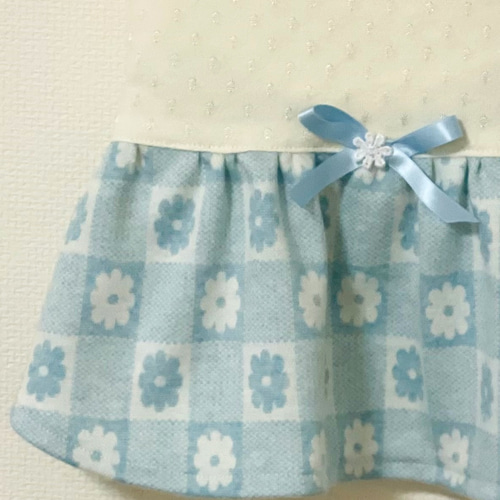 数量限定 ジャガードニットワンピース ブルー ペット服・アクセサリー