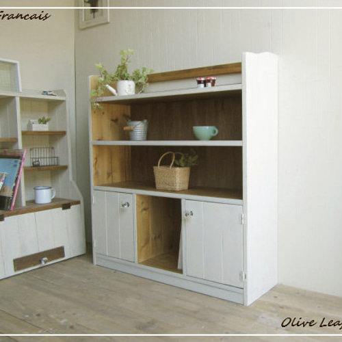 サイズデザインオーダー可！2バッタン観音扉キャビネット○シャビー