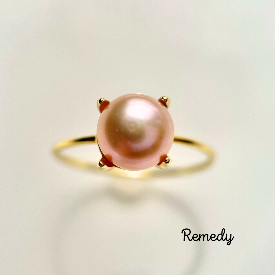 【ペルラ・ソラーレ】淡水真珠の一粒リング silver (6月誕生石) silver 18KGP