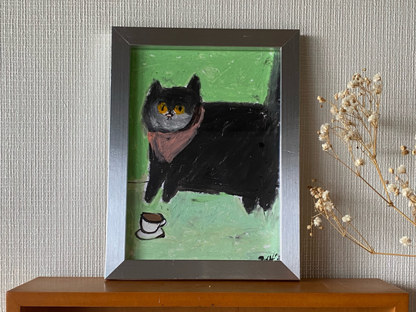Amazon.co.jp: 八代亜紀 『リラックス』 猫 油彩 絵画油絵原画