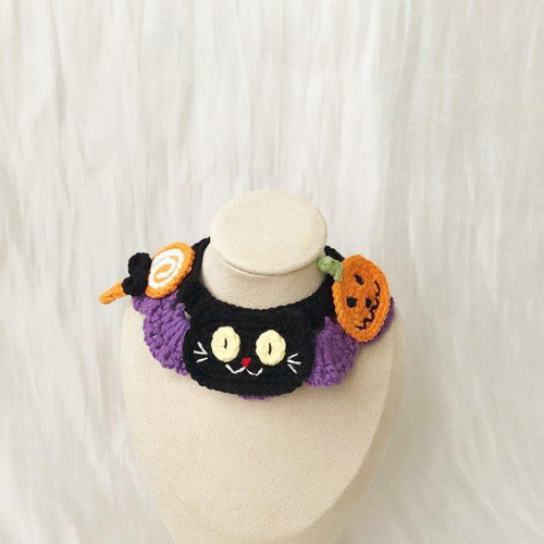 ハロウィン、ロリータ(グリーン)わんちゃん猫ちゃん用襟付き首輪