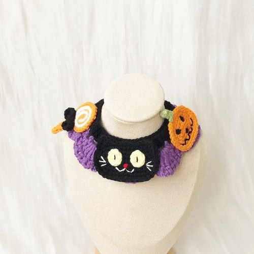 襟つき首輪、ハロウィン限定、スイートロリータ(ブルー)わんちゃん猫