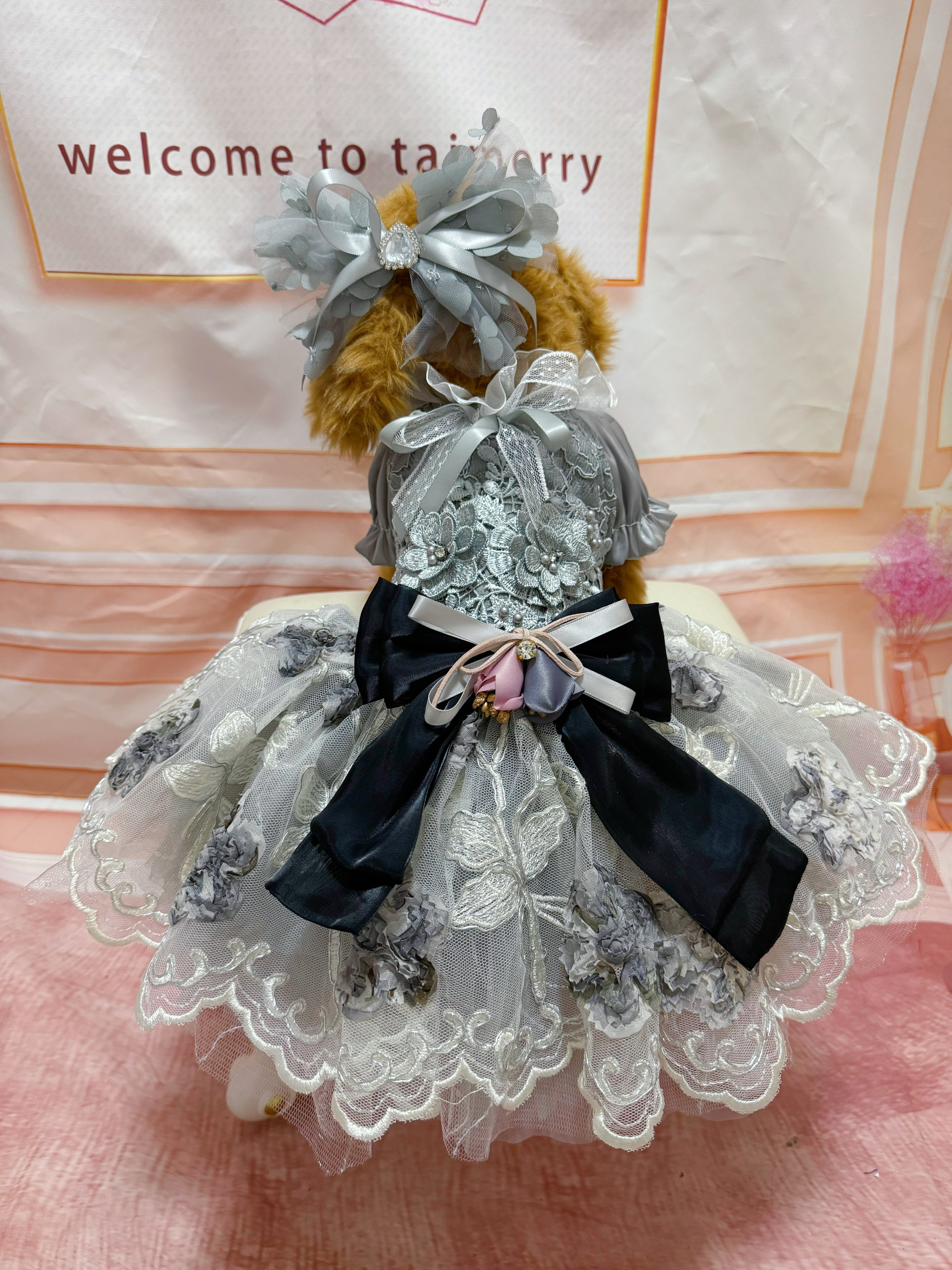 ハロウィングレーのドレス&おリボン2点セット