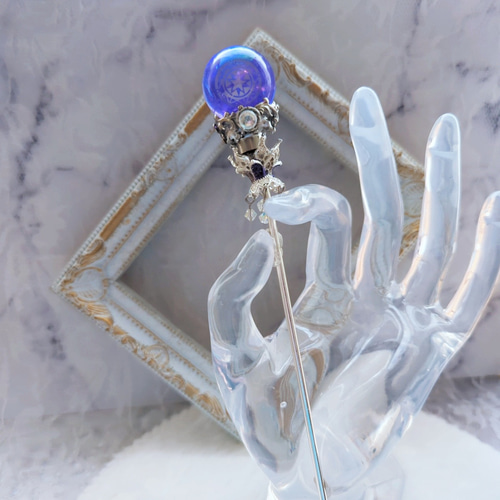 魔力（電池）で光る! 魔法陣の杖 シルバー 全3色 上級魔法 ハイ